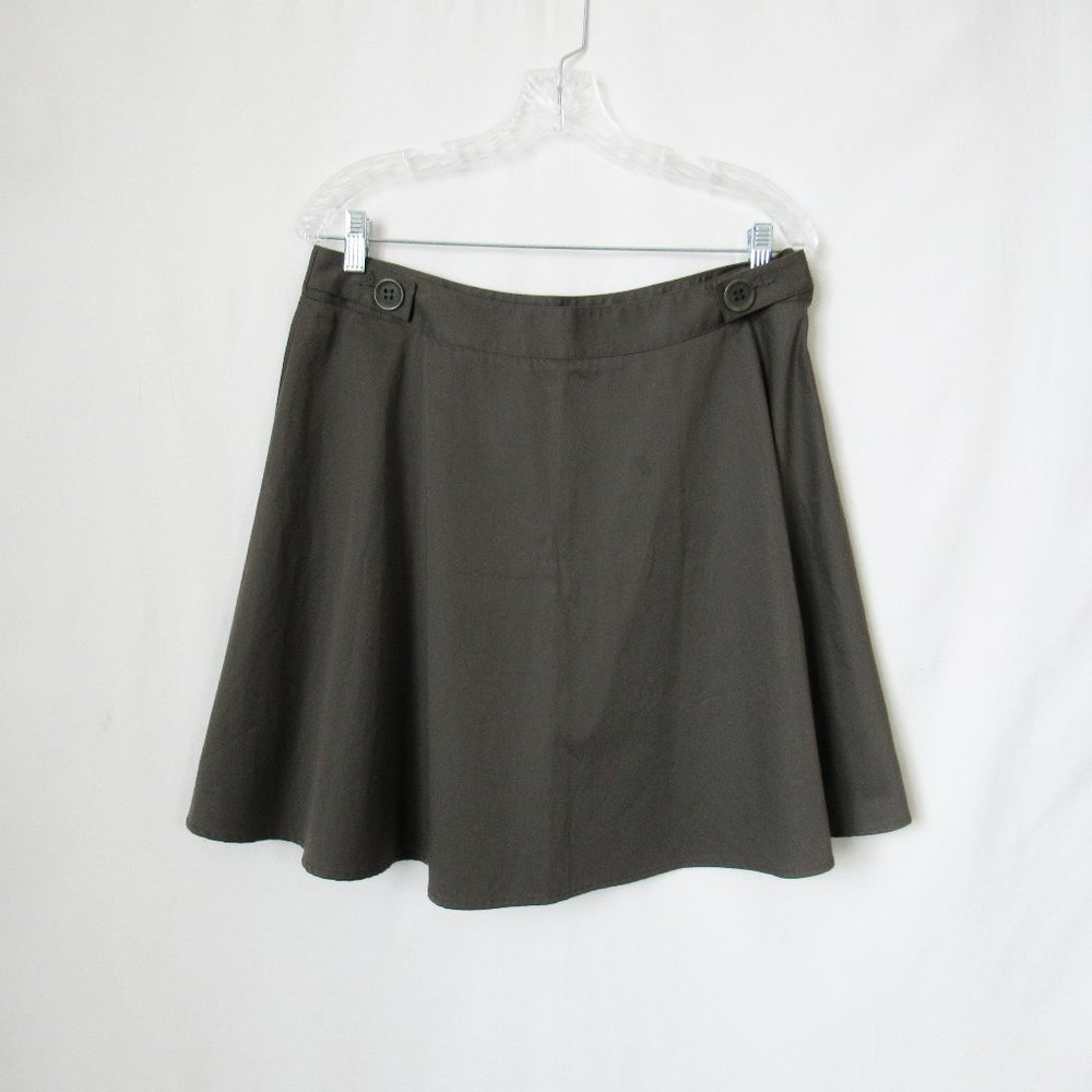 NWT! VINTAGE ULLA JOHNSON DESIGNER A LINE SKIRT SIZE-10 in Taupe Gray So Chic! - Picture 2 of 14